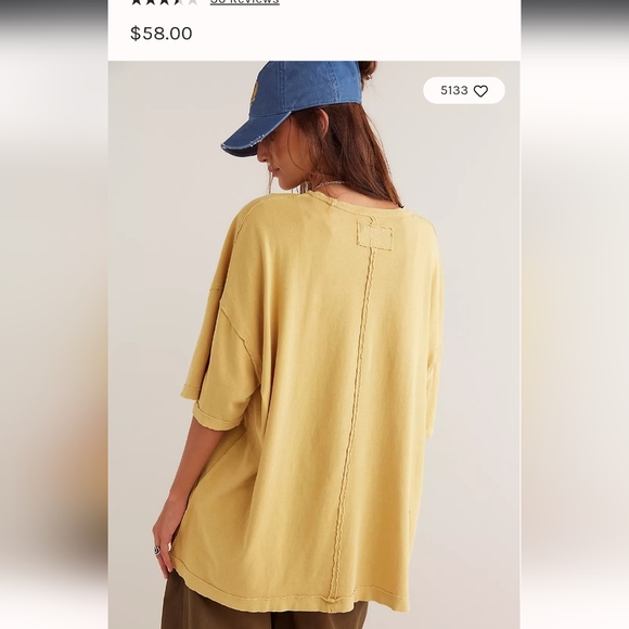 NWT Free People Devon Tee Medium Pompas - Picture 3 of 5